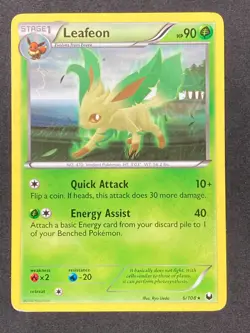 Pokemon Leafeon 6/108 Dark Explorers card Normal MP - Image 1