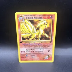 Blaine’s Ninetails 1st Edition Gym Challenge Pokemon Card WOTC 2000 - Image 1