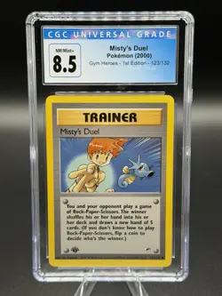 Pokemon Misty's Duel CGC 8.5 Gym Heroes 123/132 1st Edition Trainer Card - Image 1