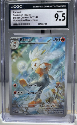 CGC 9.5 Raboot 147/142 Illustration Rare – Stellar Crown Pokemon Card - Image 1