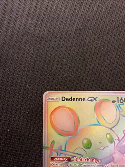 Pokemon Dedenne GX Holo Secret Rare Card Unbroken Bonds 219/214 Rainbow NM NM/M - Image 3