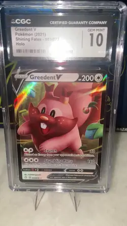 Pokemon Card Greedent V Shining Fates 053/072 Ultra Rare CGC 10 - Image 2