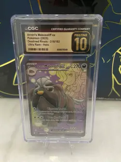 Pokemon Arven's Mabosstiff EX 218/182 TCG Destined Rivals CGC Pristine 10 - Image 1