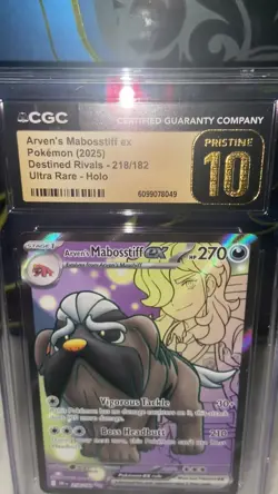 Pokemon Arven's Mabosstiff EX 218/182 TCG Destined Rivals CGC Pristine 10 - Image 2