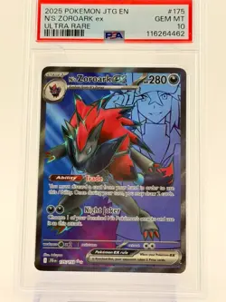 2025 POKEMON JTG EN-JOURNEY TOGETHER ULTRA RARE #175 N'S ZOROARK EX PSA 10 - Image 1