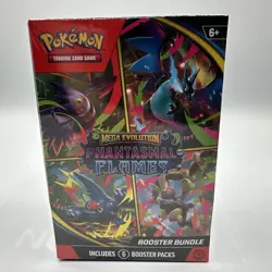 Pokemon TCG Mega Evolution Phantasmal Flames Booster Bundle 6 Packs Sealed - Image 1