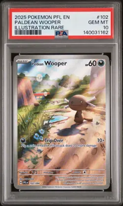 2025 POKEMON PFL EN-PHANTASMAL FLAMES ILLUSTRATION RARE PALDEAN WOOPER PSA 10 - Image 1