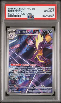 2025 POKEMON PFL EN-PHANTASMAL FLAMES ILLUSTRATION RARE #103 TOXTRICITY PSA 10 - Image 1