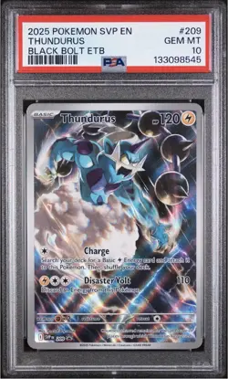 2025 POKEMON SVP EN-SV BLACK STAR PROMO #209 THUNDURUS PSA 10 - Image 1