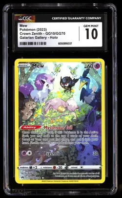 CGC 10 Mew GG10/GG70 Pokemon Crown Zenith 2023 English - Image 1