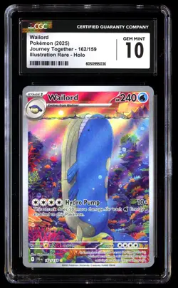 CGC 10 Wailord 162/159 Pokemon Journey Together 2025 English - Image 1