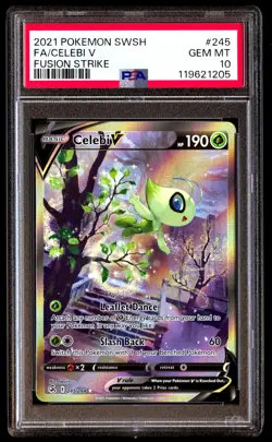 PSA 10 Celebi V 245 Pokemon Sword & Shield Fusion Strike 2021 - Image 1
