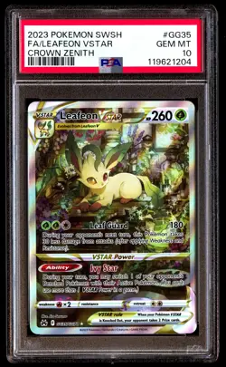 PSA 10 Leafeon Vstar GG35 Pokemon Sword And Shield Crown Zenith 2023 - Image 1
