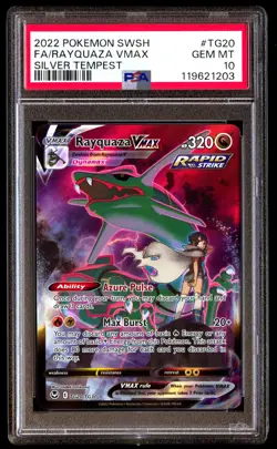 PSA 10 Rayquaza Vmax TG20 Pokemon Sword & Shield Silver Tempest 2022 - Image 1