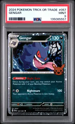 2024 POKEMON TRICK OR TRADE #057 GENGAR PSA 9 - Image 1