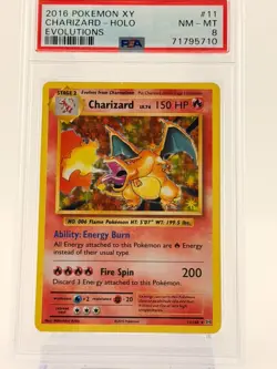 2016 Pokemon XY Evolutions Charizard Holo #11/108 PSA 8 - Image 1