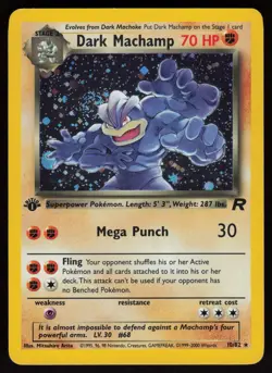 Dark Machamp 10/82 Rare Team Rocket Holo 1st Edition Pokemon - Image 1