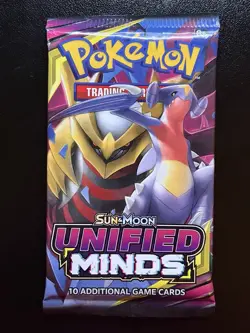 Pokemon Sun Moon Unified Minds Booster Pack Garchomp/Giratina Art - SEALED - Image 1