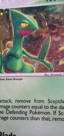 HOLOGRAPHIC 2004 Pokemon Sceptile POP SERIES 1 Rare 4/17 Damaged Vintage - Image 2