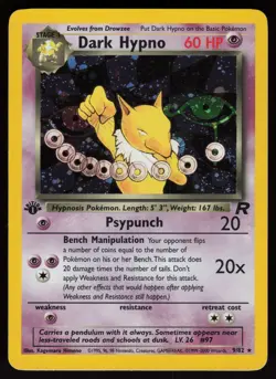 Dark Hypno 9/82 Rare Team Rocket Holo 1st Edition Pokemon - Image 1