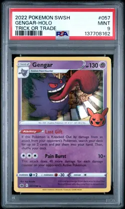 2021 POKEMON SWORD & SHIELD CHILLING REIGN TRICK OR TRADE 2022 GENGAR-HOLO PSA 9 - Image 1
