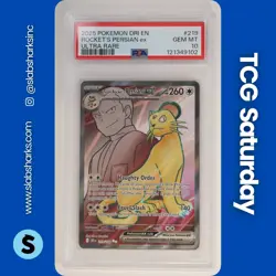 2025 POKEMON DESTINED RIVALS #219/182 TEAM ROCKET'S PERSIAN EX FULL ART PSA 10 - Image 1