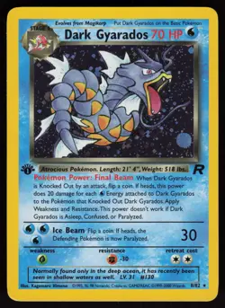 Dark Gyarados 8/82 Rare Team Rocket Holo 1st Edition Pokemon - Image 1
