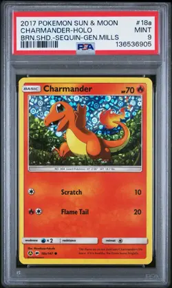 2017 POKEMON BURNING SHADOWS #18A CHARMANDER-HOLO PSA 9 NEW CERT REGRADEU - Image 1