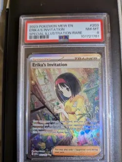 2023 Pokemon 151 MEW EN Special Illustration Rare 203 Erika's Invitation PSA 8 - Image 1