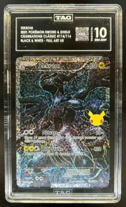 2021 Pokemon SWSH Celebrations Zekrom Classic Collection #114/114 TAG 10 - Image 1