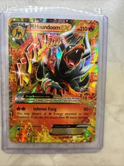 Mega M HOUNDOOM EX 22/162 XY BREAKthrough HOLO FULL ART Pokemon - Image 1