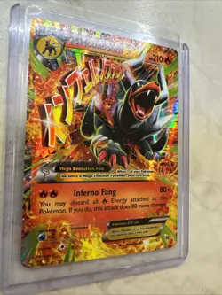 Mega M HOUNDOOM EX 22/162 XY BREAKthrough HOLO FULL ART Pokemon - Image 2