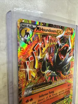 Mega M HOUNDOOM EX 22/162 XY BREAKthrough HOLO FULL ART Pokemon - Image 3