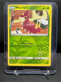 Wurmple 24/214 Reverse Holo Pokemon 2018 Lost Thunder - LP - Image 1