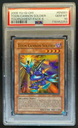 2005 Yu-Gi-Oh! Tournament Pack 6 Toon Cannon Soldier #TP6-EN001 PSA 10 - Image 1