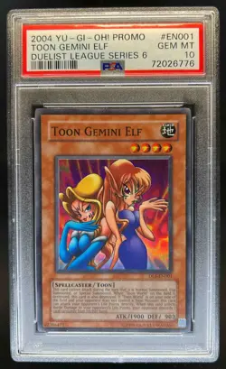 2003 Yu-Gi-Oh! Duelist League Promos UDE Toon Gemini Elf #DL6-EN001 PSA 10 - Image 1