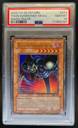 2002 Yu-Gi-Oh! Magic Ruler Toon Summoned Skull #MRL-073 PSA 10 - Image 1