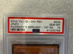 PSA 10 1st EDITION 2002 Pharaoh's Servant Jinzo PSV-000 YUGIOH Secret Rare - Image 3