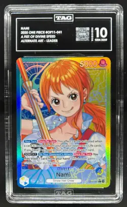2025 One Piece A Fist of Divine Speed Nami Alternate Art #OP11-041 TAG 10 - Image 1