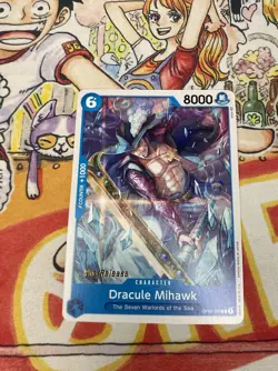 Pre-Release Dracule Mihawk OP02-055 One Piece TCG Paramount War Seven Warlords - Image 1