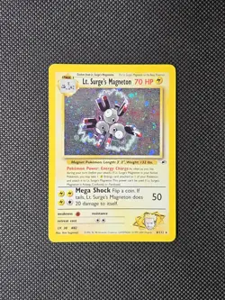 Pokemon TCG Lt. Surge's Magneton 8/132 Gym Heroes Rare Holo Foil Card Vintage - Image 1