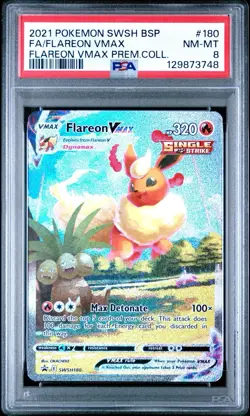 Pokemon Flareon VMAX SWSH180 SWSH: Sword & Shield Promo Cards Holo PSA 8 - Image 1