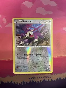 Pokemon Card Rattata Breakpoint Reverse Holo 87/122 Near Mint - Image 1