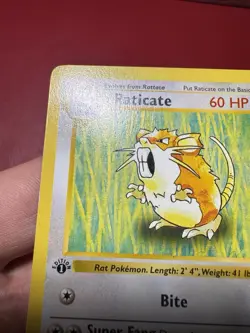 Raticate 40/102 Shadowless 1st Edition Base Set Pokemon Card MP - Image 3