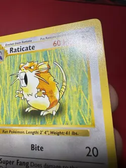 Raticate 40/102 Shadowless 1st Edition Base Set Pokemon Card MP - Image 4
