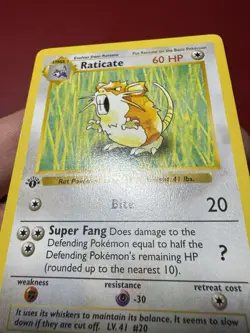 Raticate 40/102 Shadowless 1st Edition Base Set Pokemon Card MP - Image 5