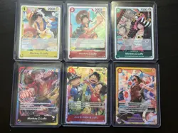 Monkey D Luffy One Piece x6 Card Lot SEC SR Rare Leader English - Image 1
