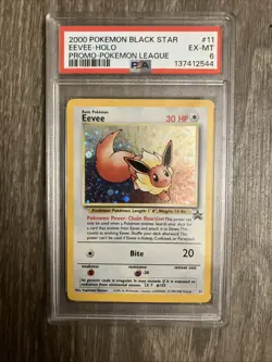 Pokemon TCG Eevee Black Star Promo Holo Card WOTC PSA 6 - Image 1