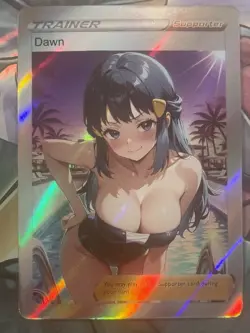 Pokemon Dawn Anime Waifu Custom DIY Trainer Art Sexy Pokemon card - Image 1