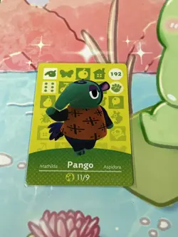 #192 Pango AUTHENTIC Nintendo Animal Crossing Amiibo NFC Card Series 2 - Image 1